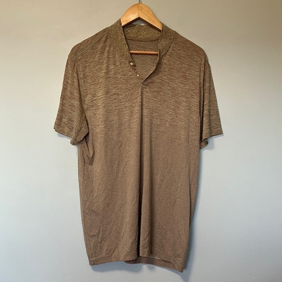 lululemon athletica Other - Lululemon Yellow Mustard Brown Short Sleeve Shirt